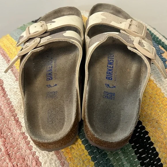 Brand: Birkenstock | Camo Print Leather Sandals - Picture 4 of 7